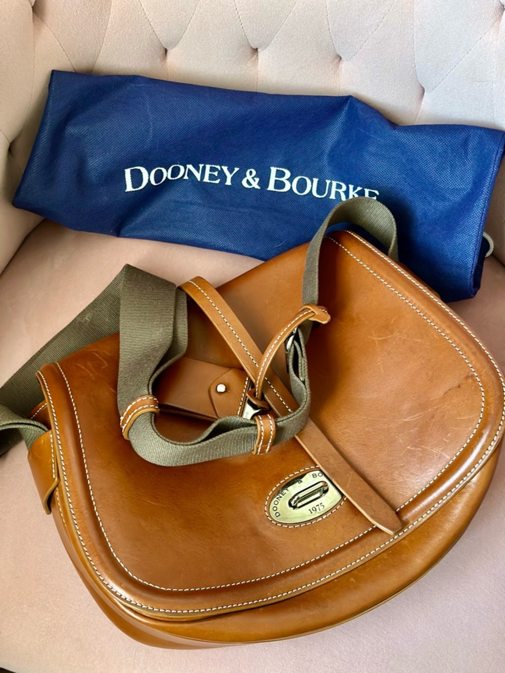 Dooney & Bourke Ginger Florentine Toscana Saddle Bag